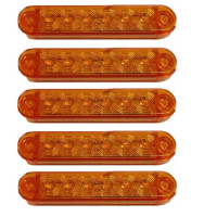 Габарит LED прямоугольный 100х20 мм 12/24V 6 диодов Оранжевый 5 шт (MRT 53 К 180)