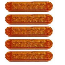 Габарит LED прямоугольный 100х20 мм 12/24V 6 диодов Оранжевый 5 шт (MRT 53 К 180)