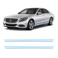 Антигравійна захисна бронеплівка за лекалами для Mercedes-Benz S-Class W222 2013-2017 - нижня зона кузова пороги