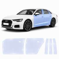 Антигравийная защитная бронепленка по лекалам для Audi A8 D5 facelift 2022- зоны дверей и стойки окон