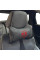 Подушка на підголівник з логотипом Dodge Екошкіра 3D Кольоровий лого Чорна-Чорний кант 1 шт