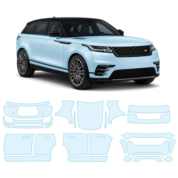 Антигравийная защитная бронепленка по лекалам для Land Rover Range Rover Velar L560 2017-2020 - полный кузов
