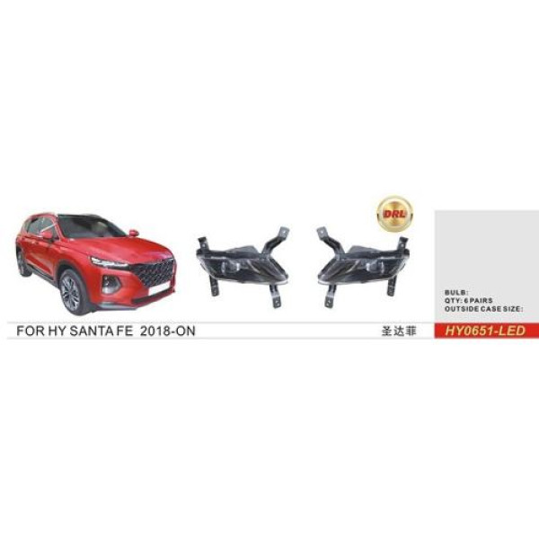 LED Протитуманні фари для Hyundai Santa Fe 2017-2021 DRL (HY-0651LED)