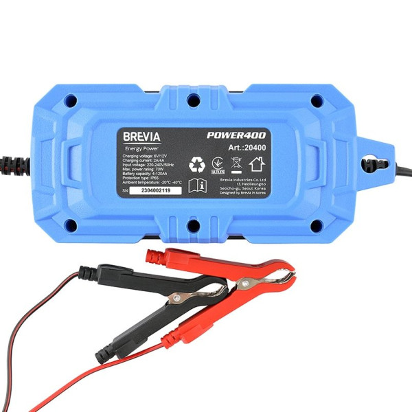 Зарядний пристрій Імпульсне автомобільного акумулятора АКБ Brevia Power400 6V/12V 4A
