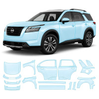 Антигравийная защитная бронепленка по лекалам для Nissan Pathfinder R53 2022- полный кузов