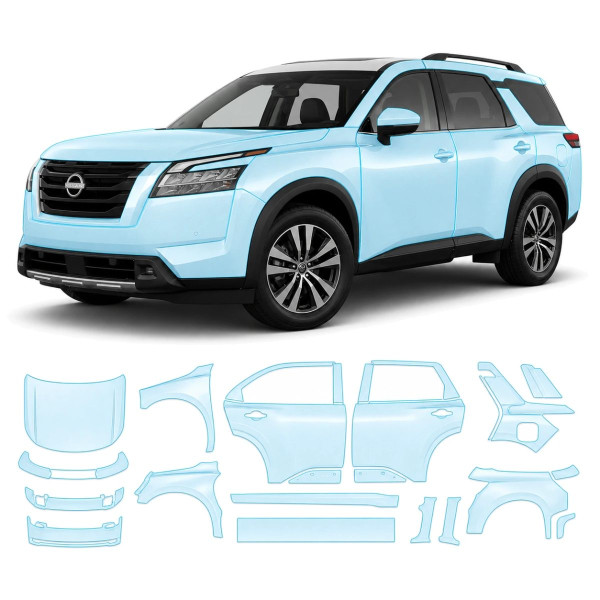 Антигравийная защитная бронепленка по лекалам для Nissan Pathfinder R53 2022- полный кузов
