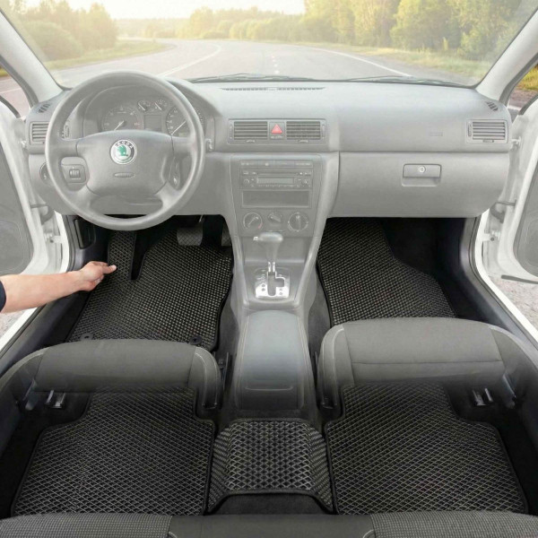 Коврики в салон EVA для Skoda Octavia Tour 1996-2008 VW Golf 4 Полный Комплект с перемычкой 5 шт
