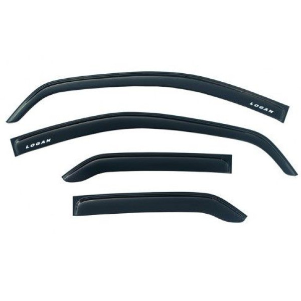 Дефлектори вікон вітровики Renault Logan 2004-2012 Седан 3М Скотч Voron Glas