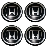 Наклейка на колпак Honda 60 мм черный 4 шт