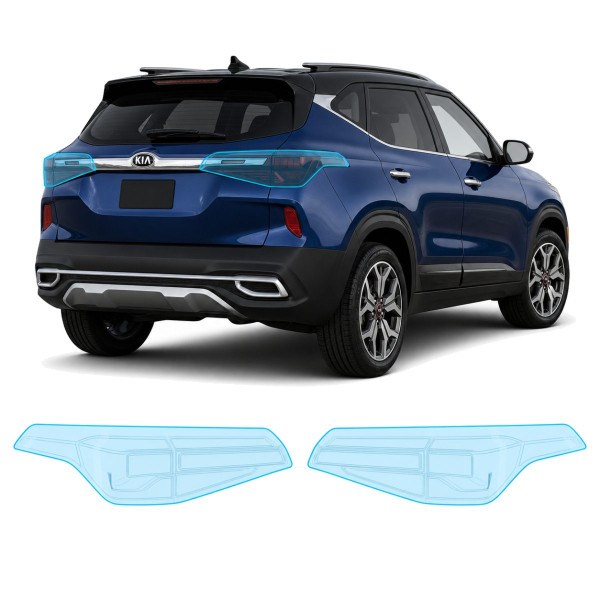 Антигравийная защитная бронепленка по лекалам для Kia Seltos SP2 2019-2022 - задние фонари стопы