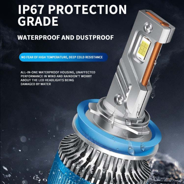 LED лампи автомобільні K10 H1 70W (11600lm 6000K EMC-Драйвер IP68 DC9-24V)