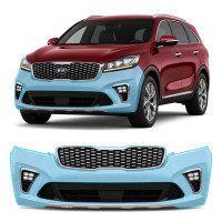 Антигравийная защитная бронепленка по лекалам для Kia Sorento UM facelift 2018-2020 - передний бампер