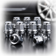 Гайки Колесные для Nissan 12 х 1,25 х 37,5 мм с шайбой ключ 21 хром 10 шт (F448)