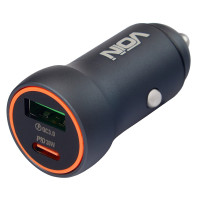 Автомобильное зарядное устройство VOIN 30W, 1USB QC3.0 18W + 1PD 30W, 12/24V (C-36212)