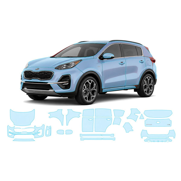 Антигравійна захисна бронеплівка за лекалами для Kia Sportage QL facelift 2018-2021 - повний кузов