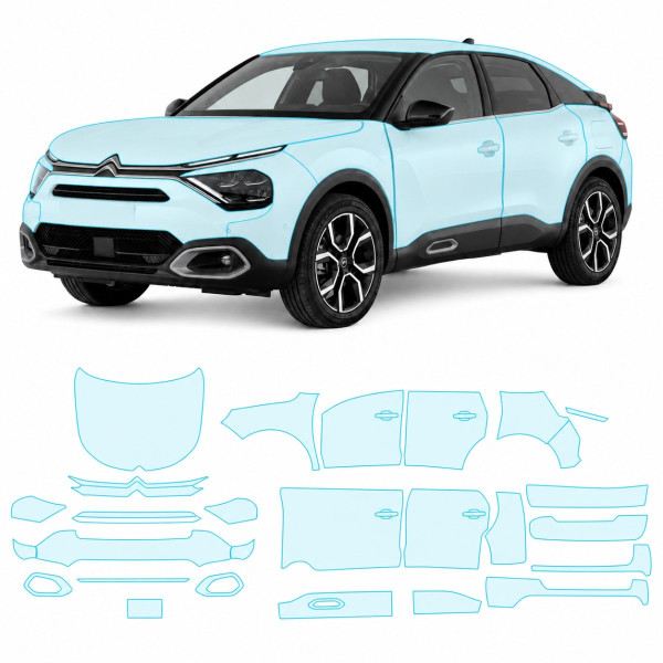 Антигравийная защитная бронепленка по лекалам для Citroen C4 / e-C4 III 2020- полный кузов