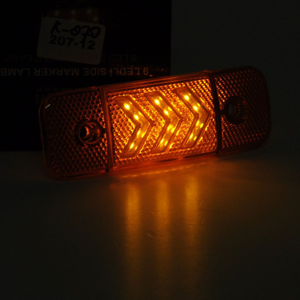 Габарит LED прямокутний 115х40 мм/12/24V/12 діодів стрілкою/Помаранчевий 1 шт (MRT 51)