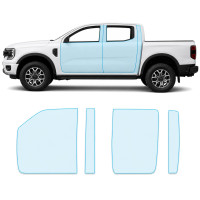 Антигравийная защитная бронепленка по лекалам для Ford Ranger IV 2022- зоны дверей и стойки окон