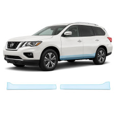 Антигравійна захисна бронеплівка за лекалами для Nissan Pathfinder R52 facelift 2017-2020 - нижня зона кузова пороги