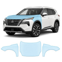 Антигравийная защитная бронепленка по лекалам для Nissan Rogue / X-Trail T33 facelift 2024- капот и передние крылья