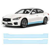Антигравийная защитная бронепленка по лекалам для Infiniti Q50 V37 2013-2017 - нижняя зона кузова пороги