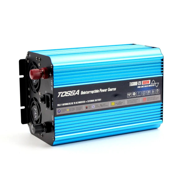 Перетворювач напруги (інвертор) Tossa 12V -220V/800W Чистий Синус З функцією Зарядки (TAS800R-12X-800W)