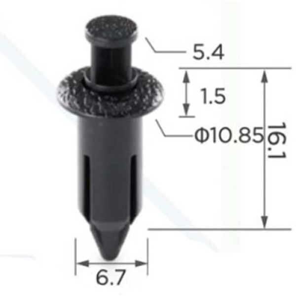 Кліпса кріплення Натискна Розпірна HONDA MITSUBISHI MAZDA TOYOTA LEXUS (MU000319 MR220501 91512SX0003 91512-SX0-003 11380) C0084