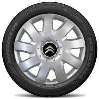 Ковпак колеса з емблемою Citroen SKS426 R16 сірий з логотипом на вибір 4 шт