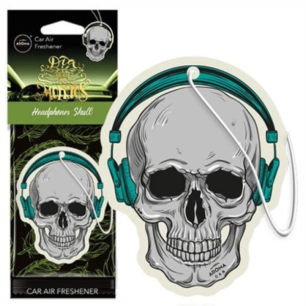 Ароматизатор для авто Aroma Car Cellulose Dia Los Muertos Headphones Skull (83277)