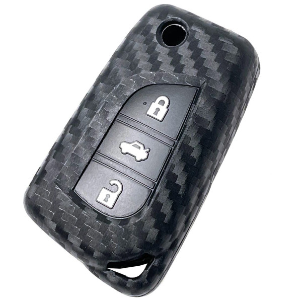 Чехол для автоключей Toyota Силикон Carbon Оригинал (1003) (3895)