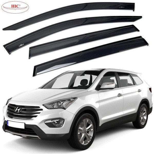 Дефлектори вікон вітровики HIC для Hyundai Santa Fe 2012-2018 Оригінал (HY38)