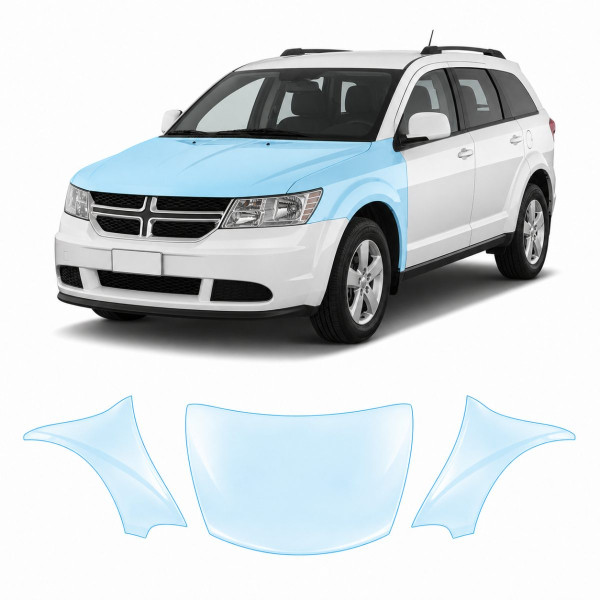 Антигравийная защитная бронепленка по лекалам для Dodge Journey I 2009-2020 - капот и передние крылья