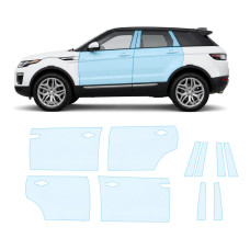 Антигравийная защитная бронепленка по лекалам для Land Rover Range Rover Evoque L538 facelift 2016-2018 - зоны дверей и стойки окон