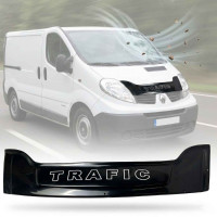 Дефлектор капоту мухобійка Renault Trafic 2001-2014 (Коротка 170 мм) Широка Voron Glass (MR10301E)