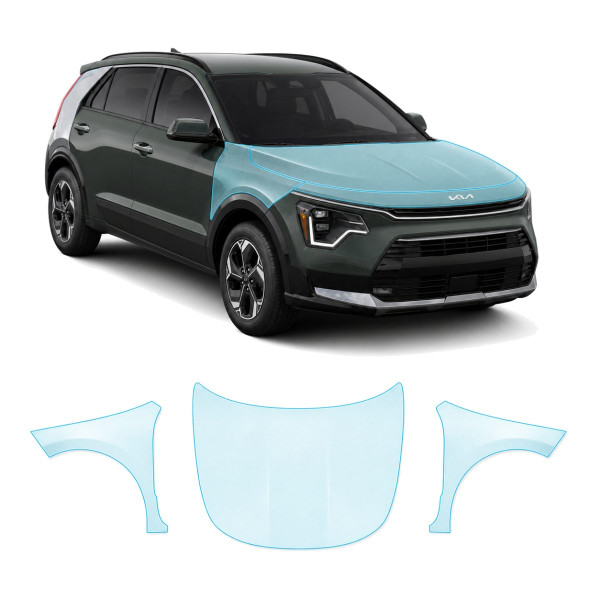 Антигравійна захисна бронеплівка за лекалами для Kia Niro SG2 2022- капот і передні крила