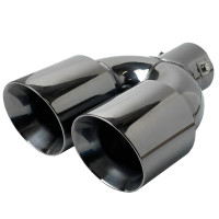 Насадка на глушник Elegant Подвійна Кругла Ø 63 х 2-89 x 245 мм Темний Хром (EL 106 049)
