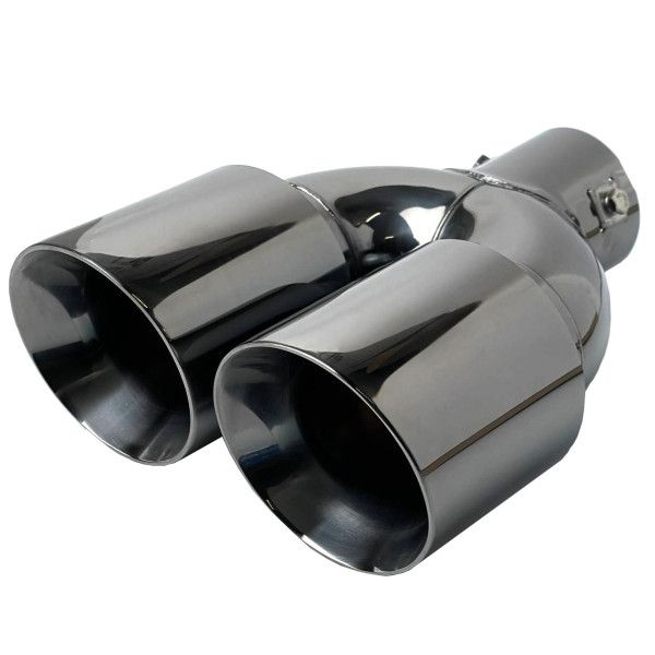 Насадка на глушник Elegant Подвійна Кругла Ø 63 х 2-89 x 245 мм Темний Хром (EL 106 049)