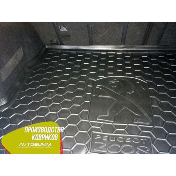 Автомобильный коврик в багажник Peugeot 2008 2014- Резино - пластик