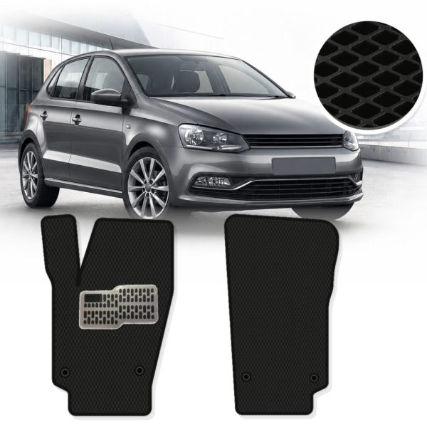 Килимки в салон передні EVA для Volkswagen Polo V 2009-2017 з підп'ятником 2 шт
