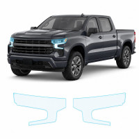 Антигравийная защитная бронепленка по лекалам для Chevrolet Silverado IV facelift 2022- оптика (фары и ПТФ)