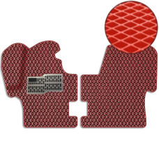 3D Килимки у салон EVA для Volkswagen Transporter T4 1+2 1990-2003 з підп'ятником Червоні 2 шт