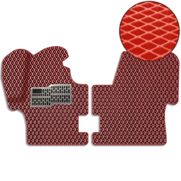 3D Килимки у салон EVA для Volkswagen Transporter T4 1+2 1990-2003 з підп'ятником Червоні 2 шт