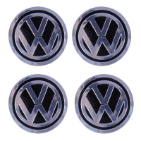 Наклейка на колпак Volkswagen 90 мм черный 4 шт