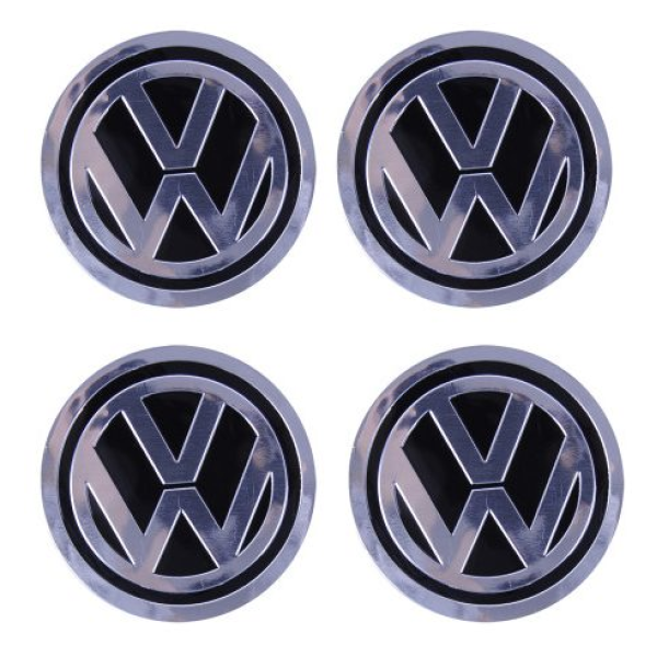 Наклейка на ковпак Volkswagen 90 мм чорний 4 шт