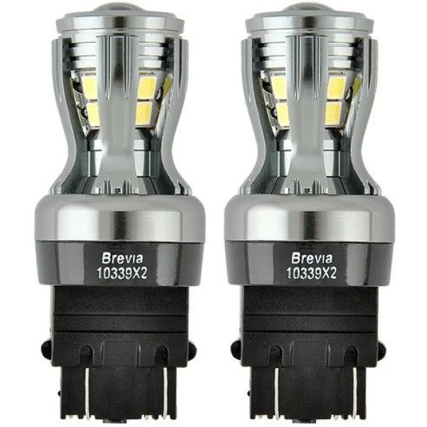 LED автолампа Brevia PowerPro 12/24V P27/7W 350Lm 14x2835SMD CANbus W2,5x16q 2 шт (10339X2)
