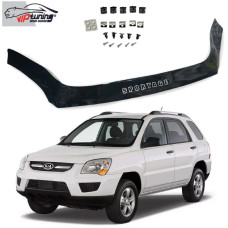 Дефлектор капоту мухобійка для Kia Sportage 2004-2009 довга Євро Кріплення (Vip Tuning) KA07