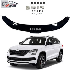 Дефлектор капоту мухобійка для Skoda Kodiaq 2016- Євро Кріплення (Vip Tuning)