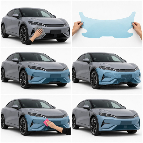 Антигравийная защитная бронепленка по лекалам для BYD Song L I 2024- капот и передние крылья