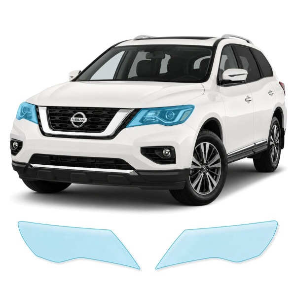 Антигравійна захисна бронеплівка за лекалами для Nissan Pathfinder R52 facelift 2017-2020 - оптика (фари та ПТФ)