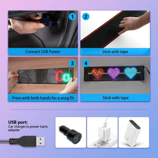 Гнучкий екран LED Matrix Panel APP Wi-Fi RGB 120 x 595 мм